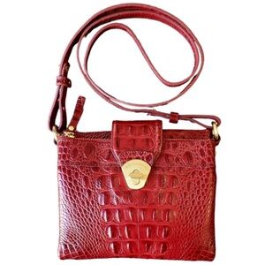 Brahmin Mojito Red Crossbody Bag with Adjustable Strap. Like New.
